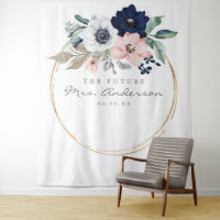 Navy Blooms Future Frau Brautparty Backdrop