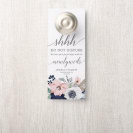 Navy Blooms Hochzeitstüren stören nicht Türanhänger