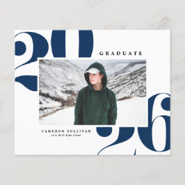 Navy Blue 2025 Fett Typografie Foto Abschluss