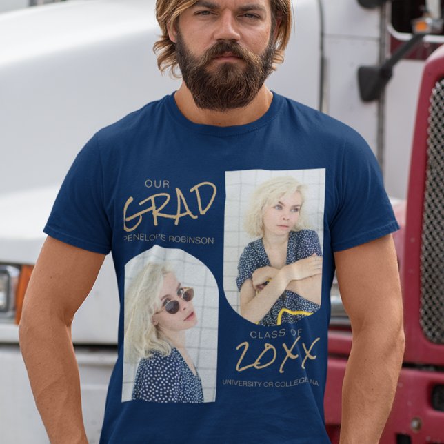 Navy Blue 2 Arted Foto Abschluss T-Shirt (Von Creator hochgeladen)