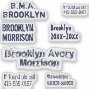 Navy Blue 7 Benutzerdefinierte Texte Name Cool Dec Aufkleber