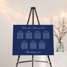 Navy Blue 7 Table Wedding Chart Fower Board