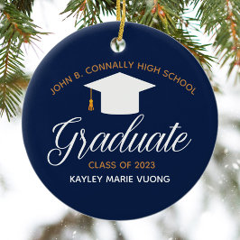 Navy Blue Abschluss Custom Graduate Weihnachten Keramik Ornament