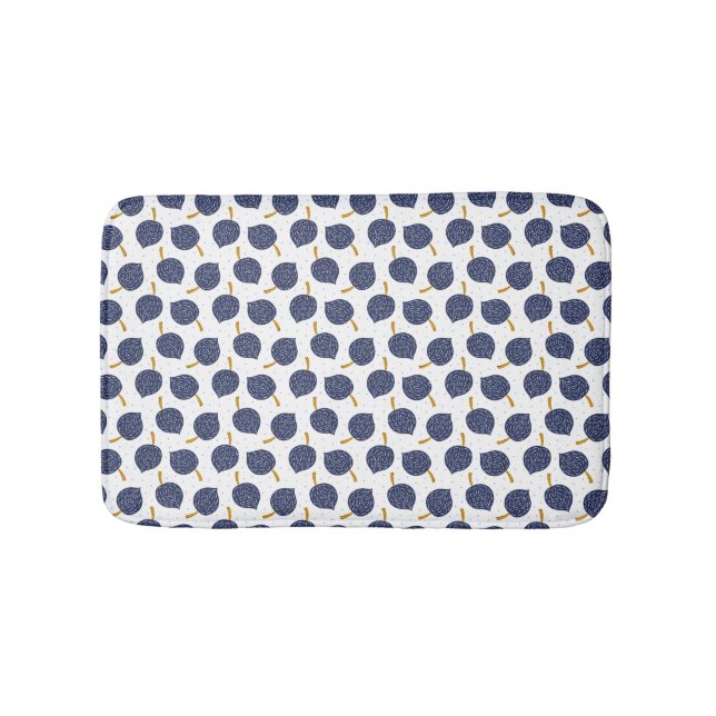 Navy Blue Abstrakt Flying Bomb Fruchtmuster Badematte (Vorderseite)