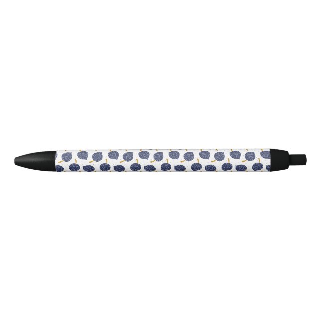 Navy Blue Abstrakt Flying Bomb Fruchtmuster Kugelschreiber (Vorderseite)
