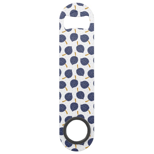 Navy Blue Abstrakt Flying Bomb Fruchtmuster Speed Flaschenöffner (Vorderseite)
