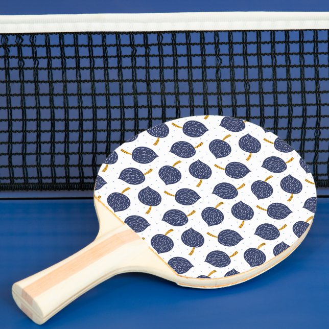 Navy Blue Abstrakt Flying Bomb Fruchtmuster Tischtennis Schläger (InSitu)