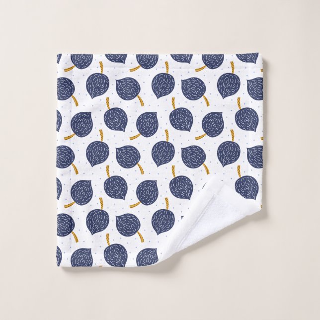 Navy Blue Abstrakt Flying Bomb Fruchtmuster Waschlappen (Waschlappen)