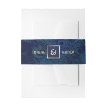 Navy Blue Abstrakt Pattern Gold Wedding