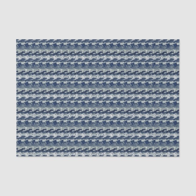 Navy Blue Abstrakt Pattern Seidenpapier (Vorderseite)
