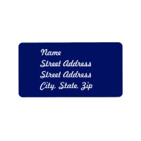 Navy Blue Address Sticker