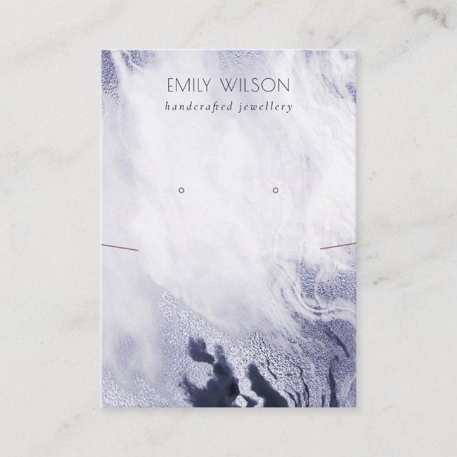 Navy Blue Agate Marble Necklace Earring Display Visitenkarte (Vorderseite)