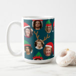 Navy Blue Albern Christmas Hat sechs Foto Collage Kaffeetasse<br><div class="desc">Diese lustige und sehr fröhliche Weihnachtsgeschenk-Tasse wird Freunden und Familie erfreuen, wenn Sie sie mit den Fotos Ihrer Kinder, Familie, Freunde und Haustiere personalisieren, die den ganzen verrückten Charakter in den albernen Weihnachtsliedern und Elfenhütten setzen. Es gibt sogar ein Paar Rentierspender für diese besondere Person in deinem Leben. HOW TO:...</div>