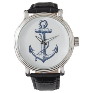 Navy Blue Anchor Armbanduhr