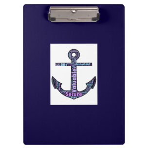 Navy Blue Anchor Klemmbrett