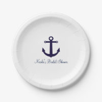 Navy Blue Anchor Nautical Elegante Party Teller