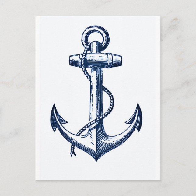 Navy Blue Anchor Postkarte (Vorderseite)
