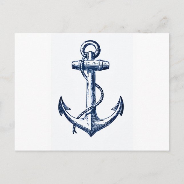 Navy Blue Anchor Postkarte (Vorderseite)