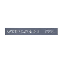 Navy Blue Anchor Save the Date am Meer