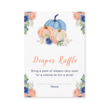 Navy Blue and Blush Floral Pumpkins Baby Dusche
