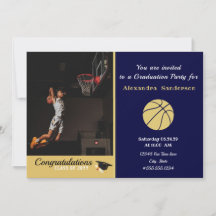 Navy Blue and Gold Basketball Graduierungsparty