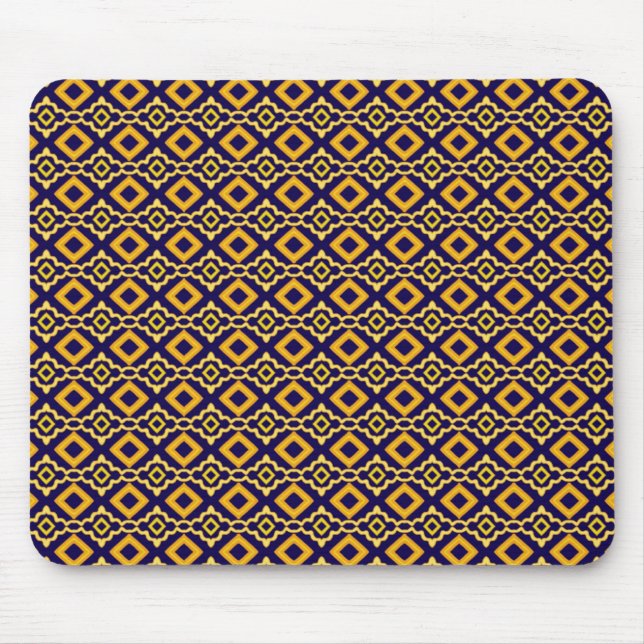 Navy Blue and Gold Diamond Pattern Mousepad (Vorne)
