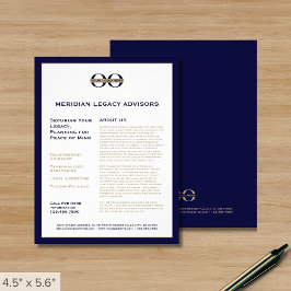 Navy Blue and Gold Promotions Flyer mit Logo