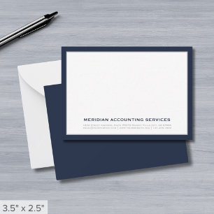 Navy Blue and Gray Business Note Card Mitteilungskarte