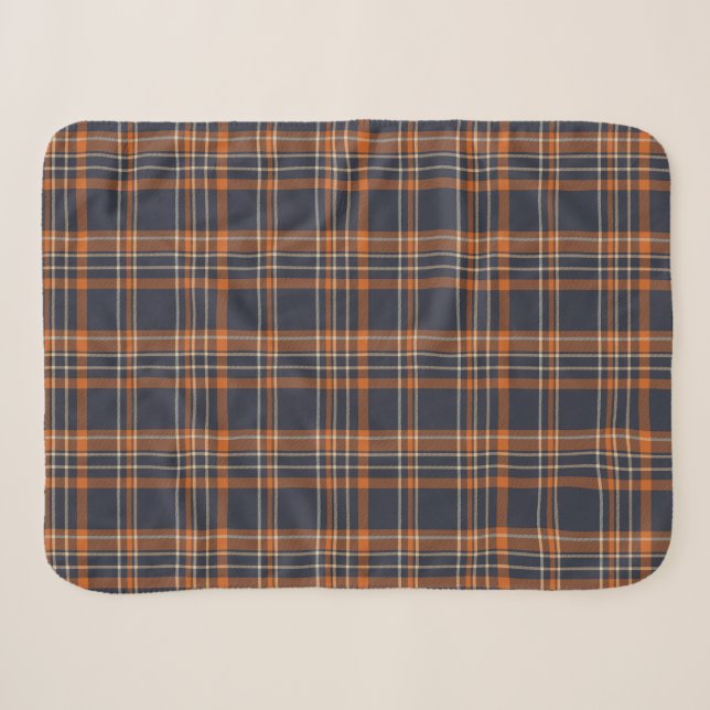Navy Blue and Orange Plaid (Devant (Horizontal))