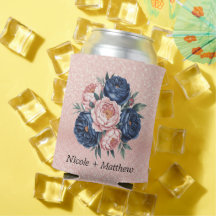Navy Blue and Rosen Gold Floral