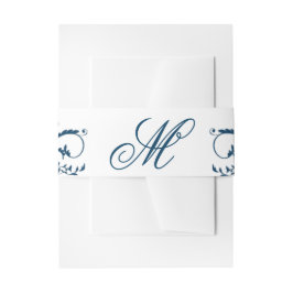Navy Blue and Silver Gray Blüh Response Card Einladungsbanderole
