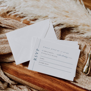Navy Blue and White Wedding Einladungs-UAWG-Antwor RSVP Karte