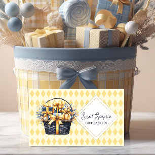 Navy Blue and Yellow Gift Basket Visitenkarte