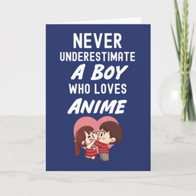 Navy Blue Anime Cards For Boys Kids Kaiwaii Otaku Karte (Vorderseite)