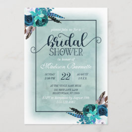 Navy Blue Aqua Aqua Bridal Dusche Einladung