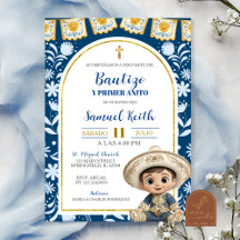 Navy Blue Arch Cielito Lindo Taufe 1. Geburtstag