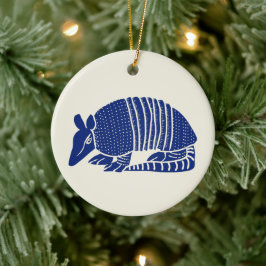 Navy Blue Armadillo Personalisiert Keramik Ornament