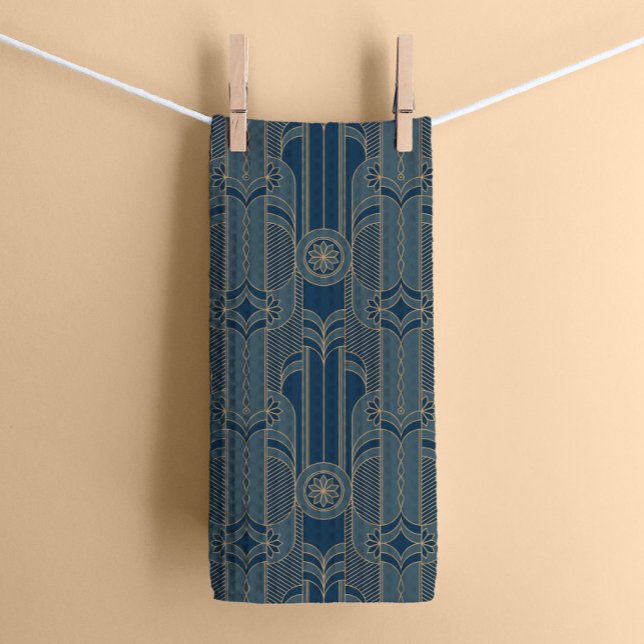 Navy Blue Art Deco Küche Handtuch (Von Creator hochgeladen)