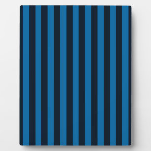 Navy Blue auf blauen vertikalen Streifen Dekoratio Fotoplatte