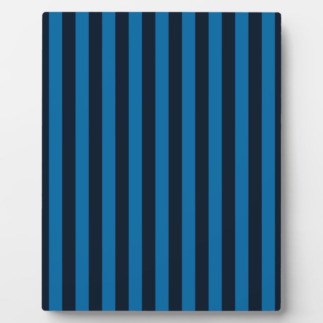 Navy Blue auf blauen vertikalen Streifen Dekoratio Fotoplatte (Vorderseite)