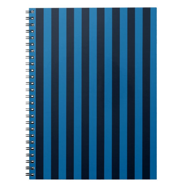 Navy Blue auf blauen vertikalen Streifen Dekoratio Notizblock (Vorderseite)