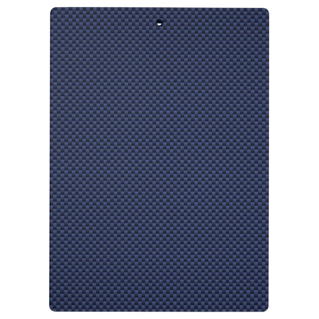 Navy Blue Automotive Carbon Fibre Weave Print Klemmbrett (Rückseite)