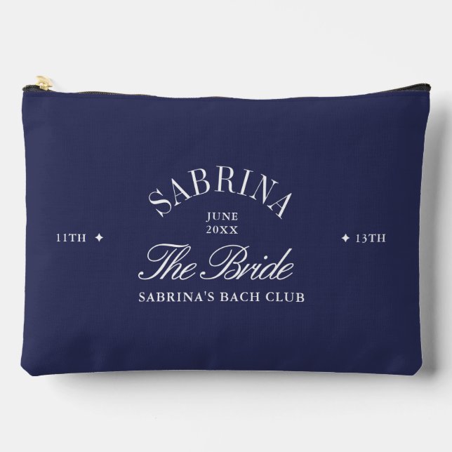 Navy Blue Bachelorette Bach Club Cosmetic Bag  Zubehörtasche (Vorderseite)