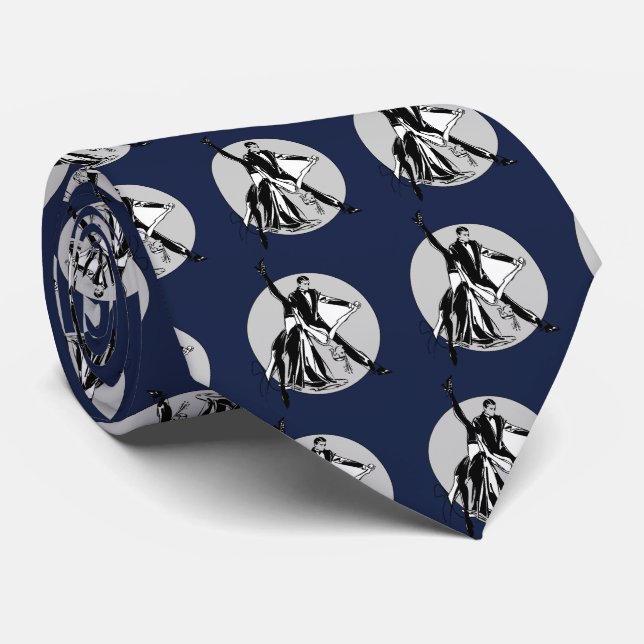 Navy Blue Ballroom Dancing Krawatte (Gerollt)