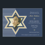 Navy Blue - Bar Mitzvah Einladung<br><div class="desc">Klassische und elegante Bar mitzvah Einladung.</div>