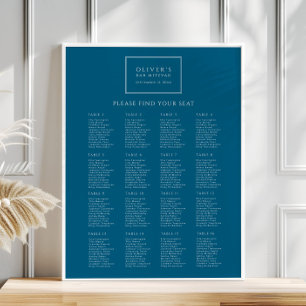 Navy Blue Bar Mitzvah Seekarten Plakat