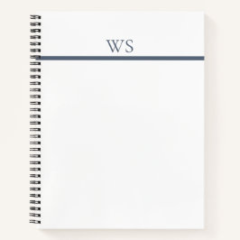 Navy-Blue-Bar-Monogramm-Notizbuch Notizbuch