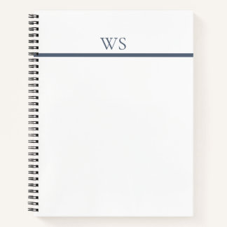 Navy-Blue-Bar-Monogramm-Notizbuch Notizbuch