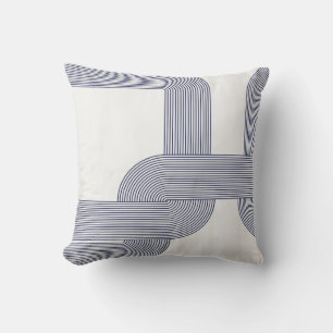 Navy Blue Bauhaus Design auf Cream Kissen