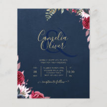 Navy Blue Berry Floral Burgundy Winter Fall